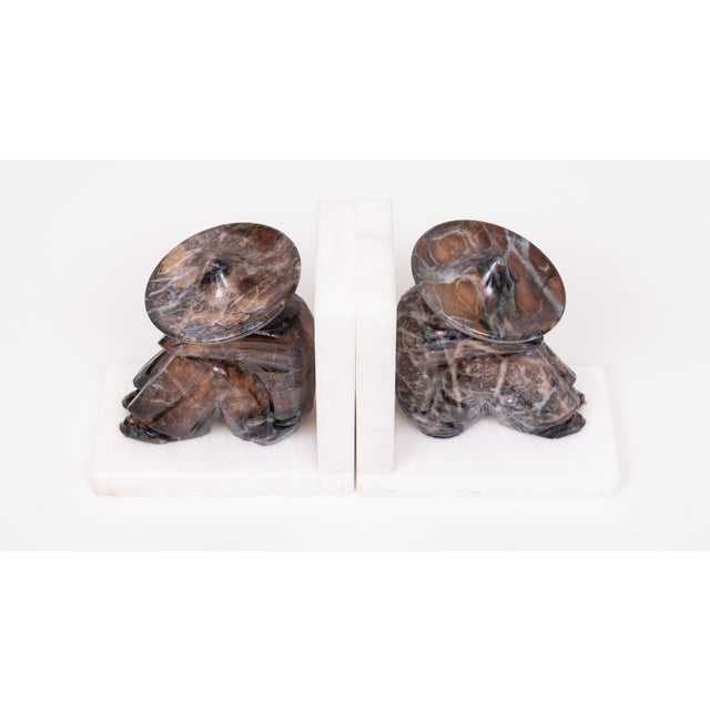 Mid-Century Modern White Marble Bookends, 1970s, Set of 2 For Sale - Image 3 of 10