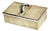 English Edwardian Antique Shagreen Leather Sterling Silver Cigar Box Tobacciana For Sale