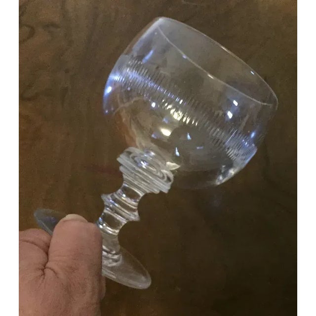 Antique Early 19th Century George III Anglo Irish Glass Crystal Wine Glasses - Set of 4 For Sale - Image 9 of 13