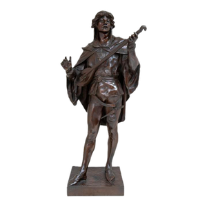 Emile Picault "Joueur De Luth" Patinated Bronze