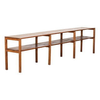 Vintage French Monastery Pine Server Table, 1920 For Sale