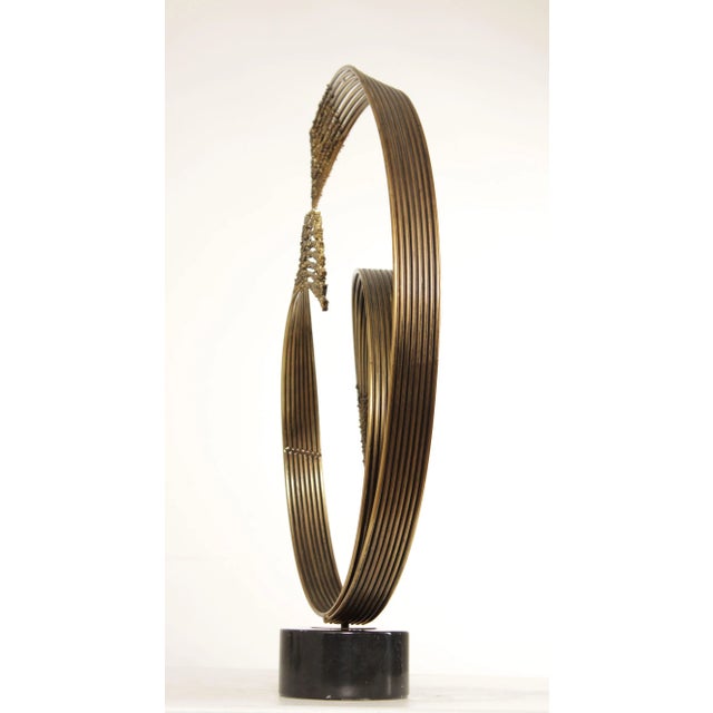 Postmodern 1980s Modernist Flowing Waves Brass Sculpture by Curtis Jere For Sale - Image 3 of 13