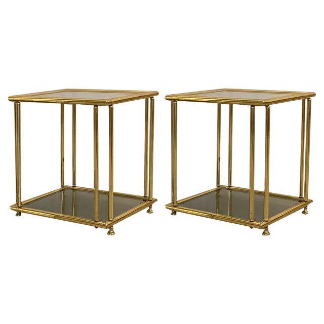 Vintage Brass Side Tables, 1970s, Set of 2 For Sale