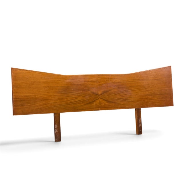 George Nakashima Style Unagusta Mid Century Walnut King Headboard This headboard measures: 96.25 wide x 2 deep x 39.75...