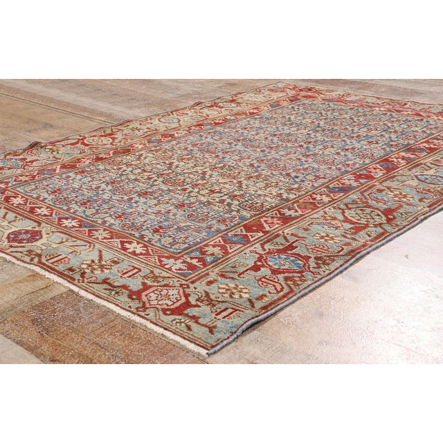 Blue Antique Persian Malayer Rug, 04'01 X 06'04 For Sale - Image 8 of 10