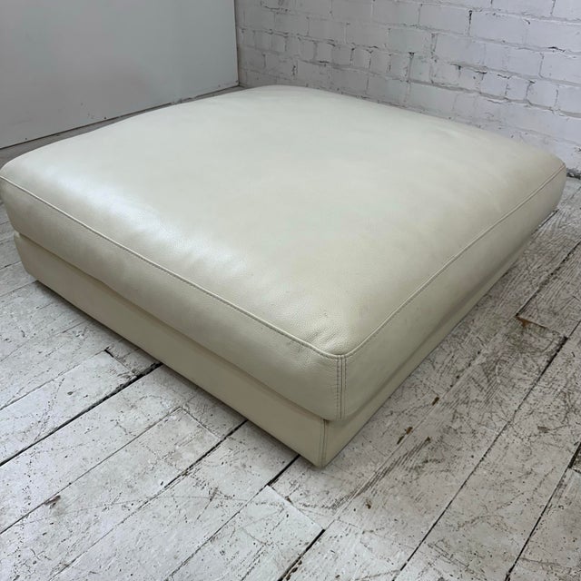 Roche Bobois Oversized Leather Ottoman For Sale - Image 9 of 11