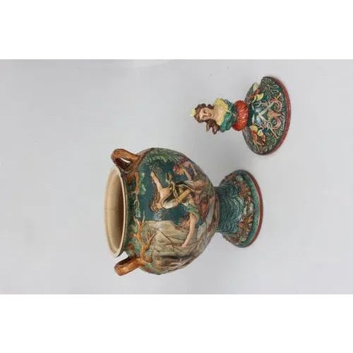 Vintage Green and Brown Decorative Dish For Sale - Image 10 of 13