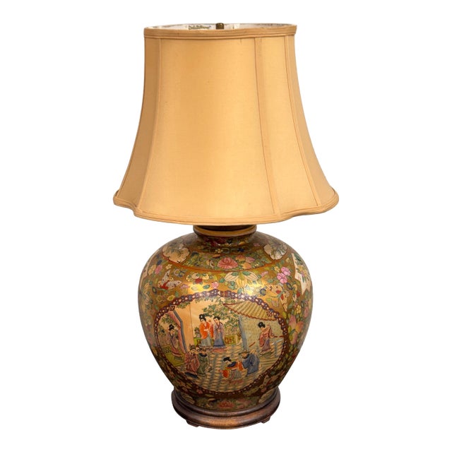 Kalart Satsuma Style Porcelain Table Lamp For Sale