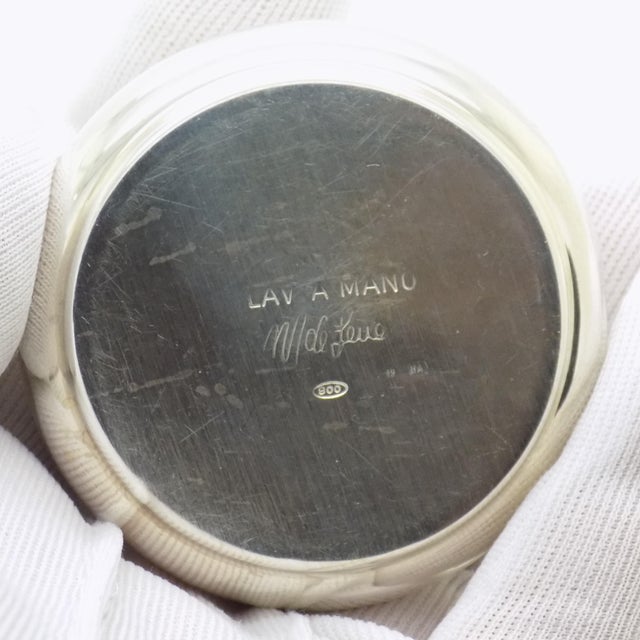 Metal Vintage Italian Handmade Genuine Silver Pill Snuff Trinket Round Chiseled Box For Sale - Image 7 of 10