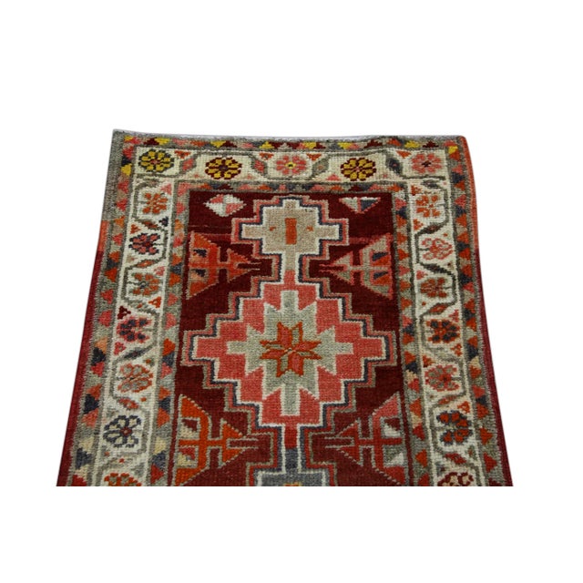 1960s Red Vintage Turkish Runner 2'8" X 12'2" For Sale - Image 4 of 6
