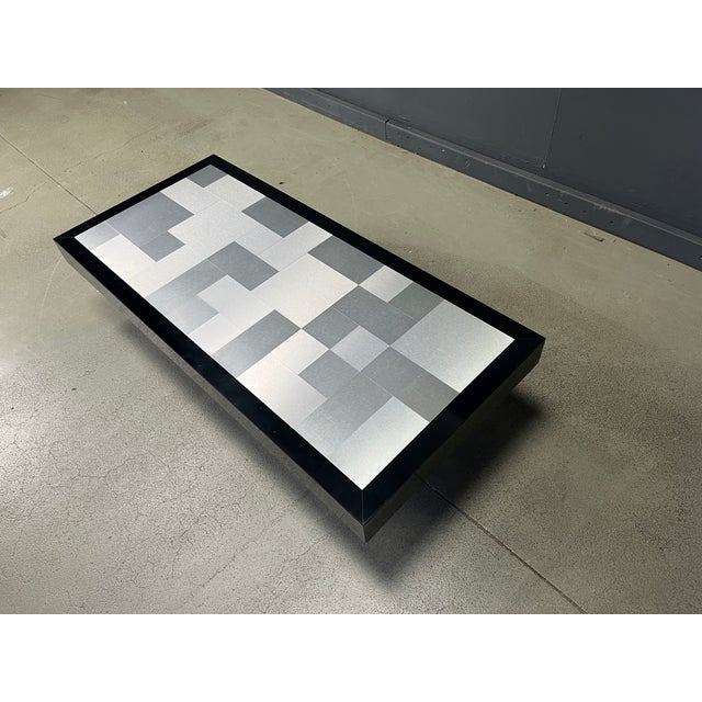 Vintage Lacquer and Aluminum Coffee Table, 1970s For Sale - Image 9 of 12