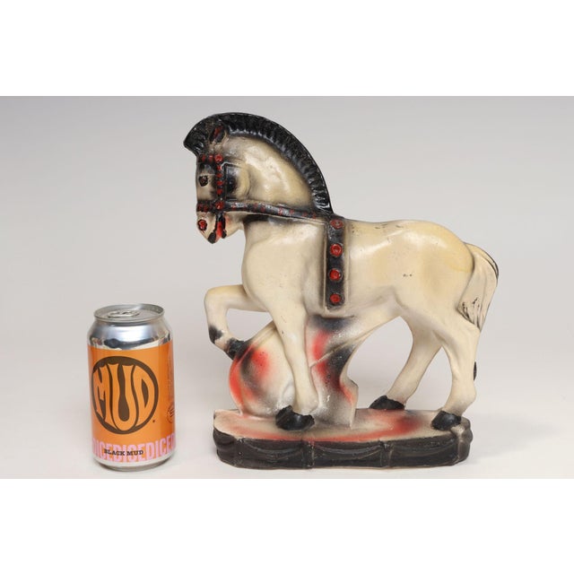 Vintage Painted Red, White, and Black Chalkware Trojan Horse Sculpture / Figurine For Sale In New York - Image 6 of 16