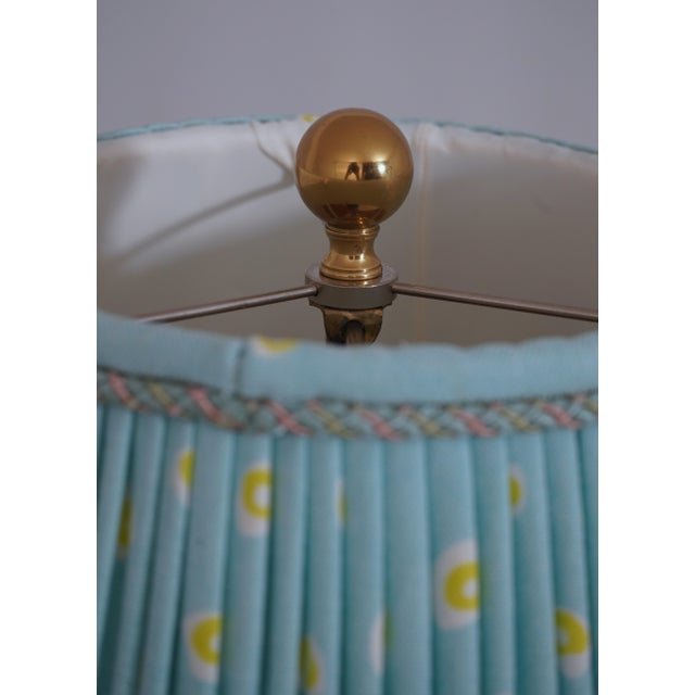 1990s Quality Crystal & Brass Table Lamp W. Shade For Sale - Image 4 of 8