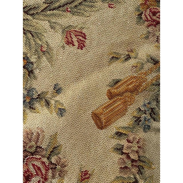 French Needlepoint Tapestry Chair Cover, 1890s For Sale - Image 13 of 18