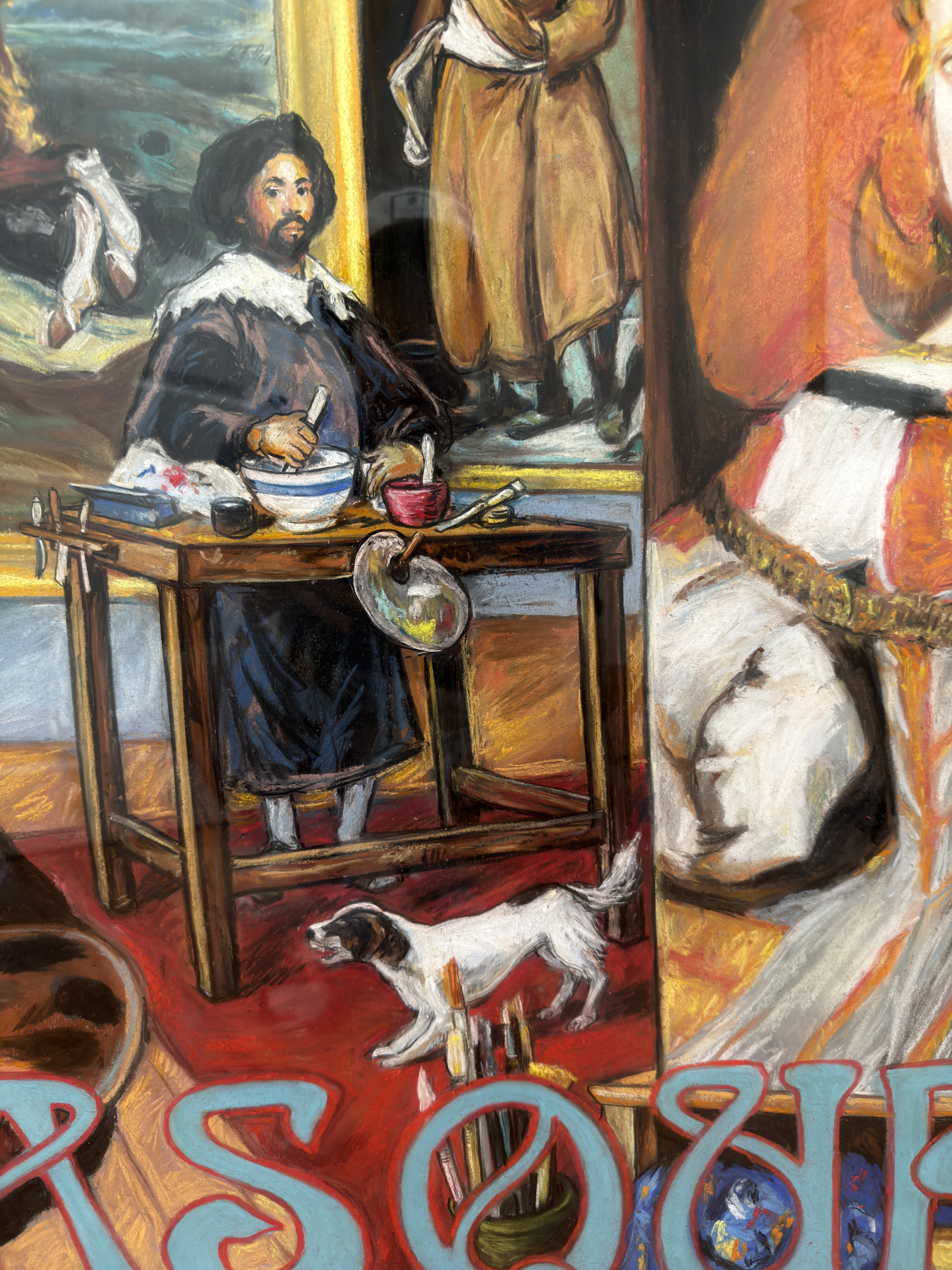 2000 - 2009 Original Schoneberg Pastel Painting in Custom Jerry Solomon Giltwood Frame For Sale - Image 5 of 5