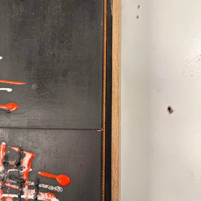 Mid Century Modern Abstract Brutalist Glaze on Slate Tile For Sale - Image 9 of 12