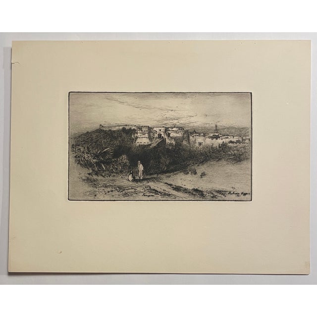 Robert Swain Gifford (1840–1905) "Tangier" etching on paper, signed and dated in plate. Label on back. Combined shipping...