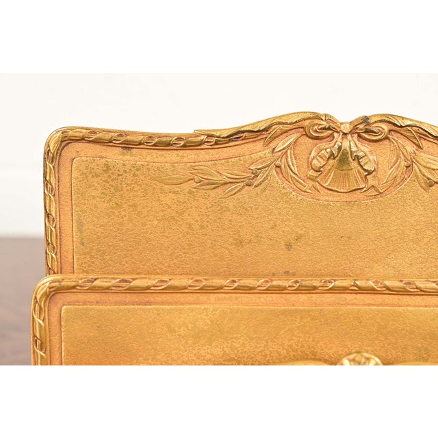Metal Tiffany Studios New York Louis XVI Bronze Doré Letter Rack For Sale - Image 7 of 14
