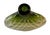 Art Glass Narrow Oval Ombre Green Diamond Pattern Vase For Sale - Image 10 of 12
