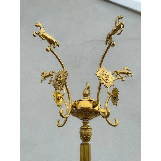 Victorian Style Brass Free Standing Coat Rack with Horses Decoration, 1960s For Sale - Image 4 of 12