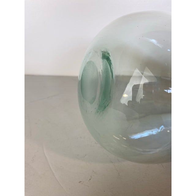 Glass Vintage Hand-Blown Pale Turquoise Glass Vase, Tapered Form For Sale - Image 7 of 9