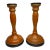 Vintage Art Deco Orange & Black Czechoslovakian Glass Candlesticks, a Pair For Sale