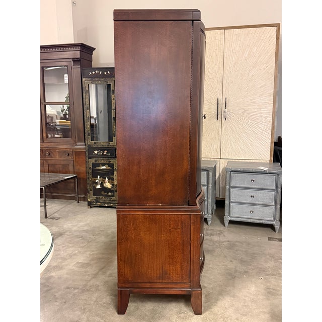 Late 20th Century Dark Espresso Wood Media Armoire Cabinet For Sale - Image 5 of 12