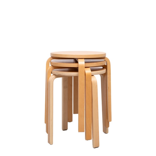 Frosta Beech Stools by Ikea, 1980s. Good condition. Not in the assortment anymore. Stackable. This piece has an...