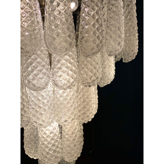 Italian Modern Murano Chandelier with 52 Glass Petals Drop, 1970s For Sale - Image 10 of 13