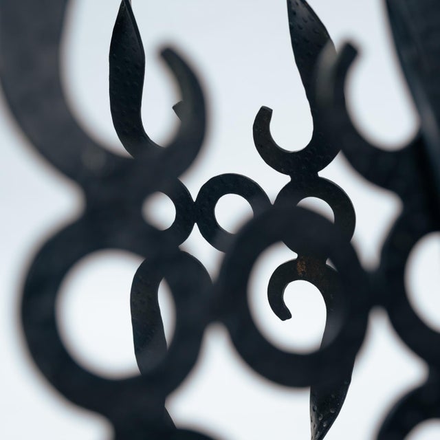 Art Deco Floor Lamp in Wrought Iron and Glass For Sale - Image 10 of 18