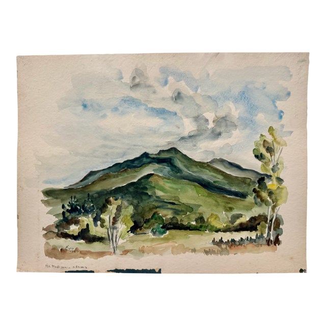 Henry Emil Salloch Original Watercolor on Paper Mt. Madison and Mt. Adams, New Hampshire. 1954. For Sale