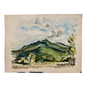 Henry Emil Salloch Original Watercolor on Paper Mt. Madison and Mt. Adams, New Hampshire. 1954.