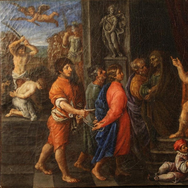 Italian Artist, The Martyrdom of the Four Crowned Saints, 1660, Oil on Canvas For Sale - Image 15 of 15