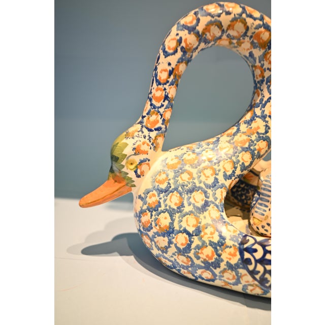 Henriot Quimper Swan Egg Cup Server For Sale - Image 11 of 11