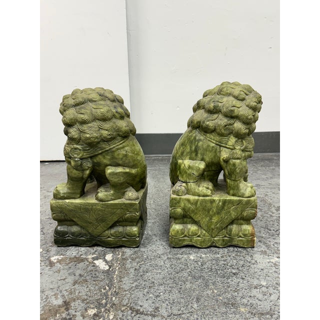 Chinese Jade Guardian Lions, Pair For Sale In San Francisco - Image 6 of 12