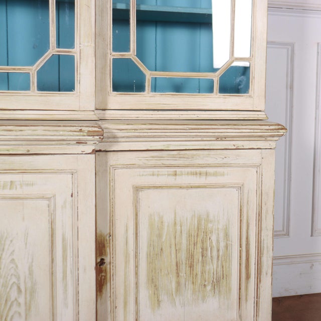 Wood 18th Century English Painted Breakfront Bookcase For Sale - Image 7 of 11