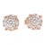 0.57 Carat Round Invisible 14 Karat Rose Gold Stud Earrings, A Pair For Sale