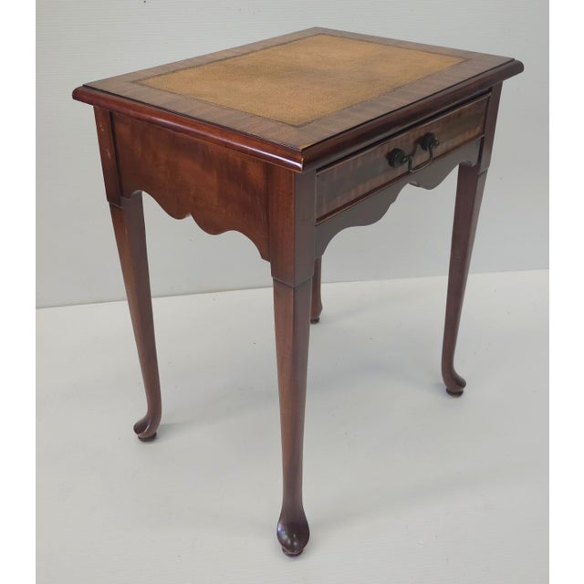 Mid-Century Mahogany and Leather Top English Silver Table For Sale - Image 11 of 12