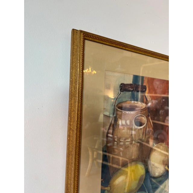 Glass 1930's Ruth Rees Still Life Watercolor Painting For Sale - Image 7 of 12