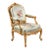 Italian French-Style Carved Armchair With Floral Upholstery For Sale