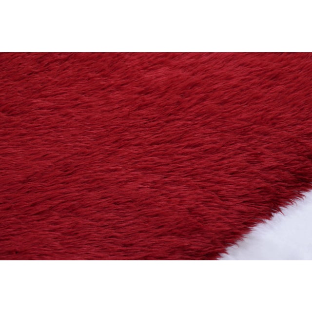 Vintage Turkish Tulu Rug, Bold Red With Soft Pile - Rug & Kilim For Sale In New York - Image 6 of 7