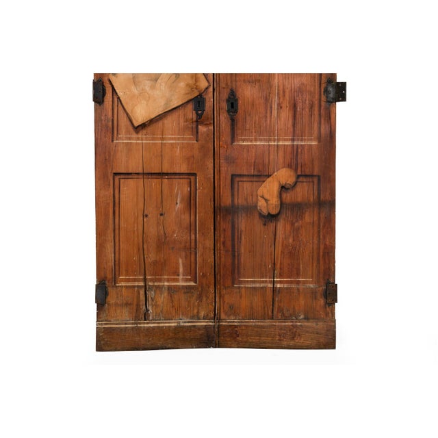 French French Scrubbed Pine Decoupage & Trompe l'Oeil Doors For Sale - Image 3 of 18