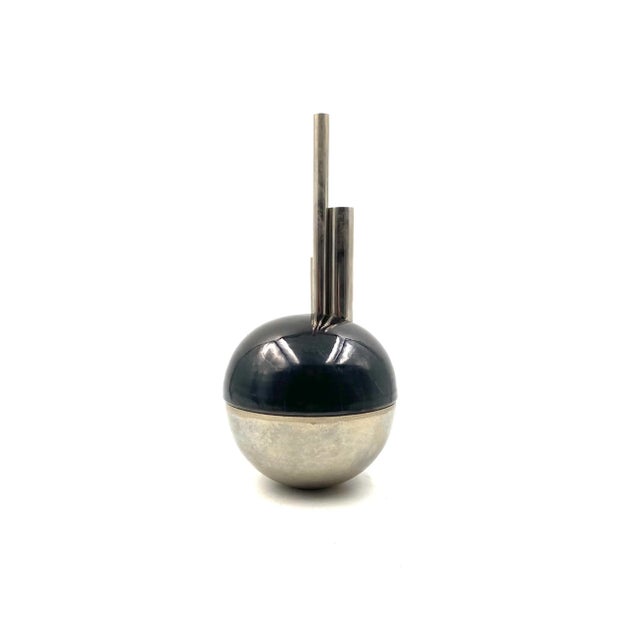 Silver Mario Bertozzi, Ceramic Spherical Vase, Marber Italy, 1970s For Sale - Image 8 of 12