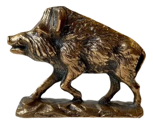 Antique French Wild Boar Sculpture in Bronze, 1920s