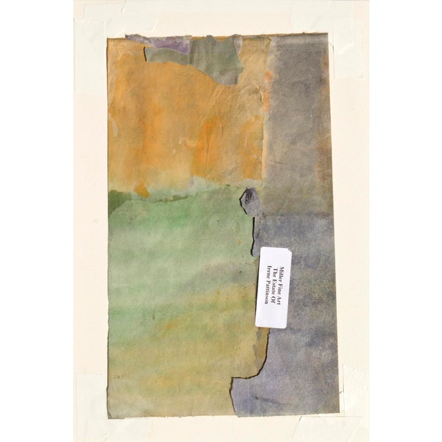 1960s Circa 1960 "Abstract Vertical Sunset" Watercolor Painting Fragment by Irene Pattinson For Sale - Image 5 of 5