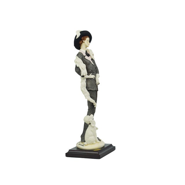 1987 Giuseppe Armani Lady With Poodle Signed Sculpture Florence Italian Figurine For Sale - Image 4 of 12