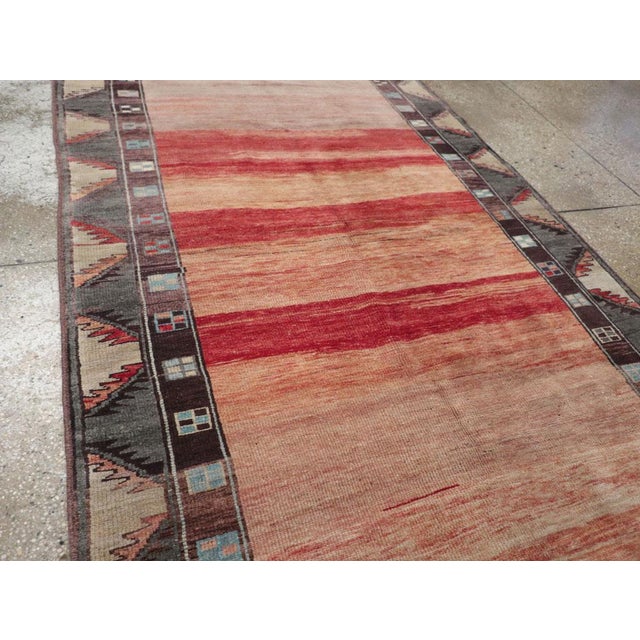Mid 20th Century Galerie Shabab Collection Mid-20th Century Turkish Anatolian Wide Gallery Runner For Sale - Image 5 of 10