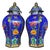 Pair of Chinese Cloisonné Enamel Hexagonal Floral Jars With Lids - 16" Tall For Sale