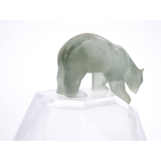 Hand Crafted/Mouth Blown Glass Daum Decorative Sculpture / Standing Polar Bear For Sale - Image 10 of 12