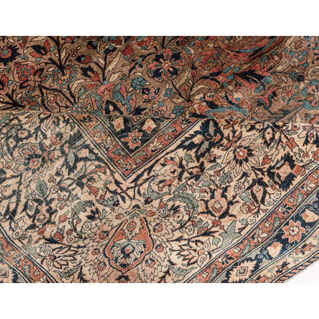 1900 - 1909 Antique Persian Kashan Rug For Sale - Image 5 of 8